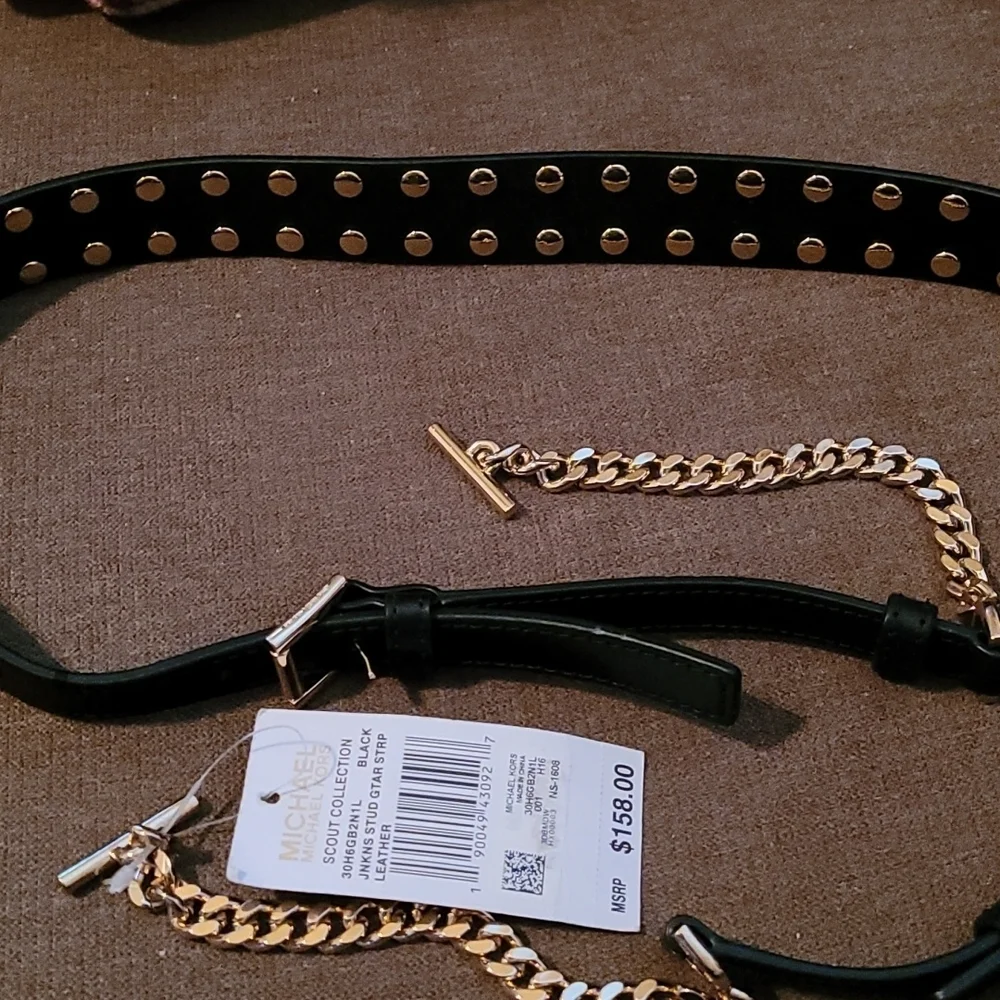 Michael kors Black leather guitar strap